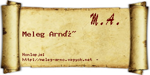 Meleg Arnó névjegykártya
